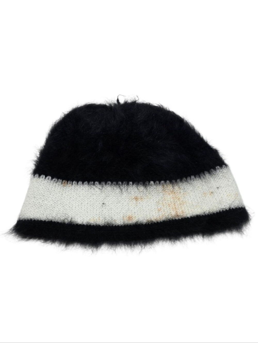 Vintage Darn Fine Hats Handcrafted Angora Wool Beanie With Tassel Pom Pom Black - Picture 8 of 11